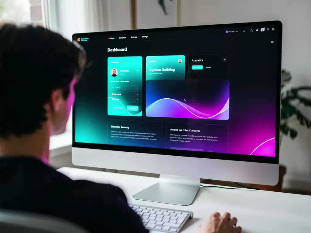 &Eacute;cran de prototype — interface n&eacute;on