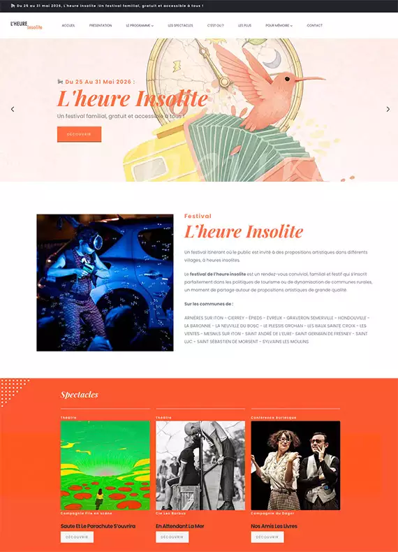 Festival de théâtre — site réalisé par Lapilazuli