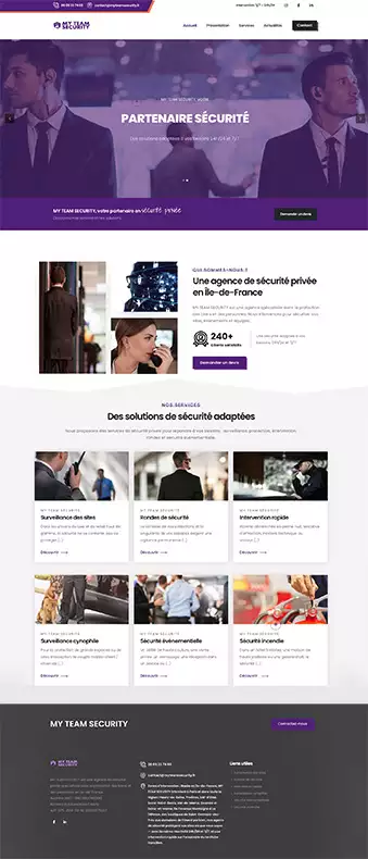 Société de sécurité — site réalisé