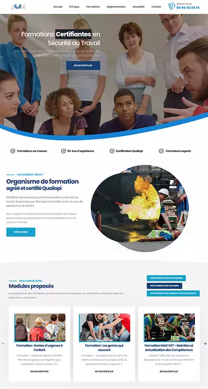 Formation incendie et prévention sécurité — site réalisé